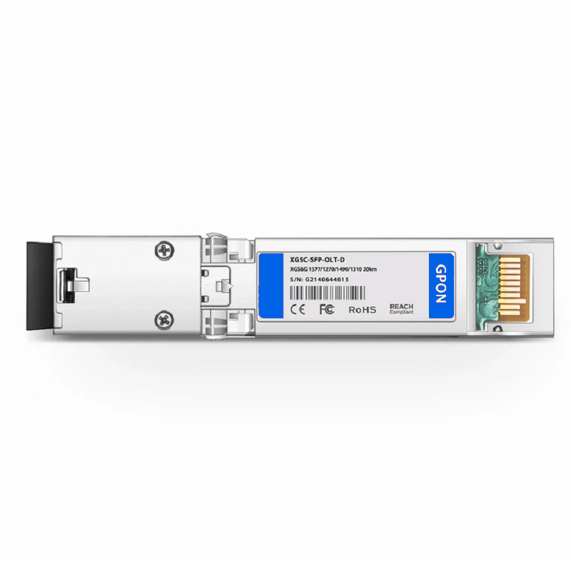 Refurb Squared Generic Compatible XGS-PON&GPON Combo OLT SFP+ 1577nm-TX/1270nm-RX and 1490nm-TX/1310nm-RX Class D 20km DOM Simplex SC/UPC SMF Optical Transceiver Module