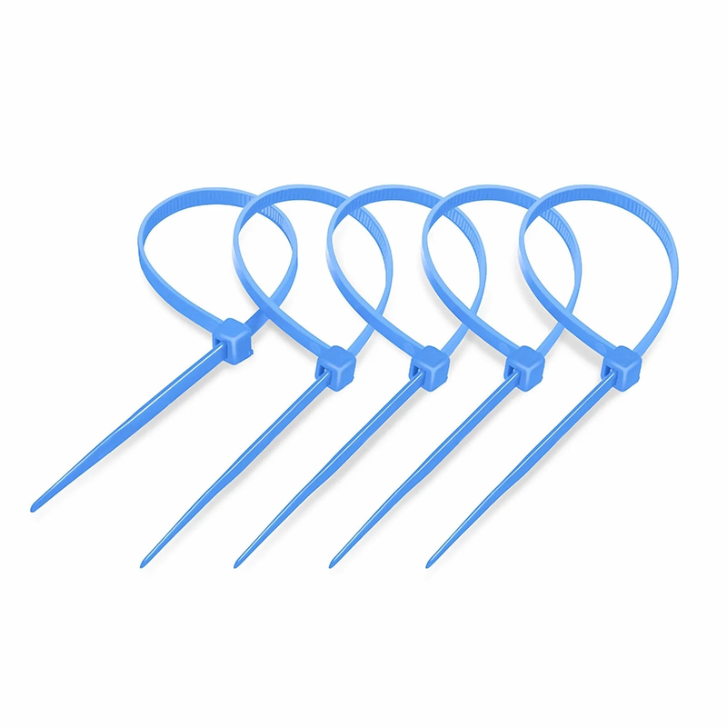 Refurb Squared 100Pcs/Pack 8in.L x 0.18in.W Self-Locking Nylon Cable Ties, Blue