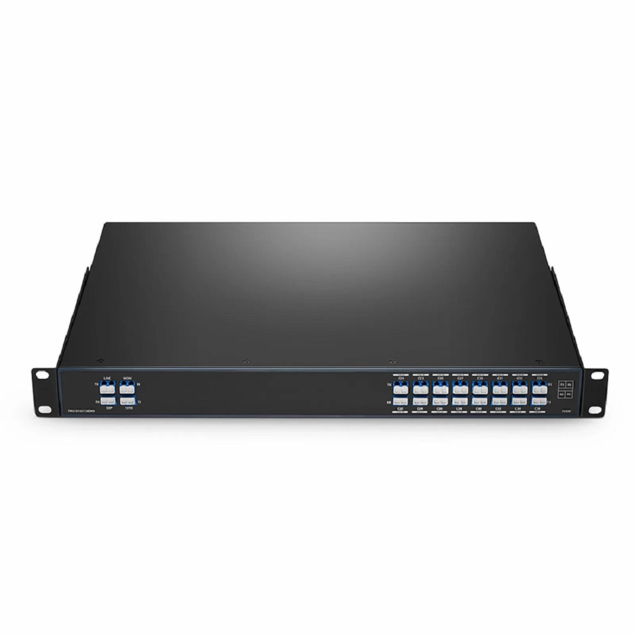 Refurb Squared 16 Channels DWDM Mux Demux, 100GHz C21-C36, with Monitor, Expansion and 1310nm Port, 4.4dB Typical IL, LC/UPC, Dual Fiber, FMU 1U Rack Mount