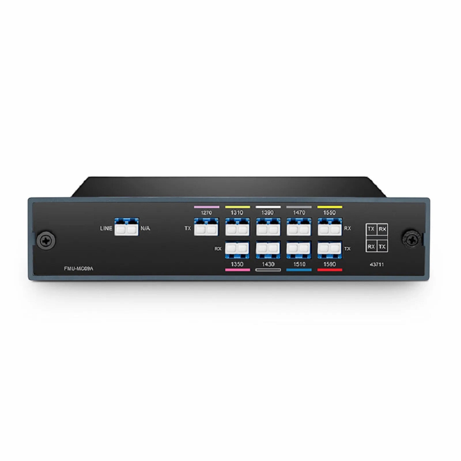 Refurb Squared 9 Channels CWDM Mux Demux, 1270-1590nm, 2.4dB Typical IL, LC/UPC, Single Fiber, Side-A, FMU Plug-in Module