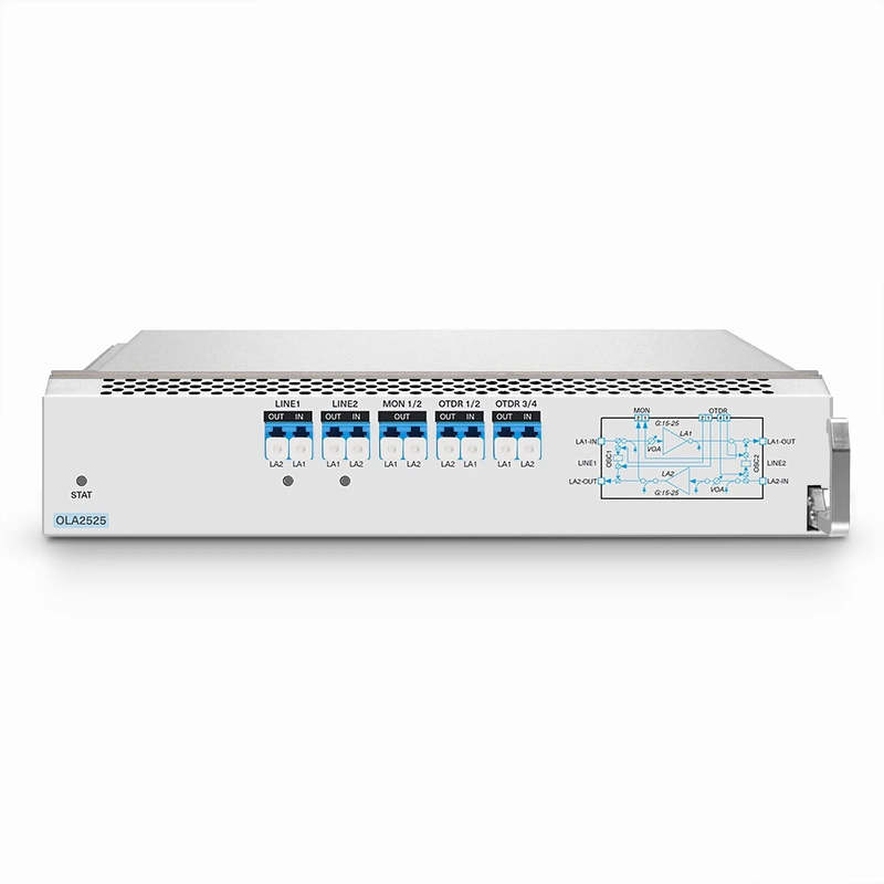 Refurb Squared D7000 OLA2525, DWDM EDFA In-line Amplifier with Dual LA 15-25dB Gain, 21.5dBm Output for D7000 Series Managed Chassis, with Built in OSC, VOA