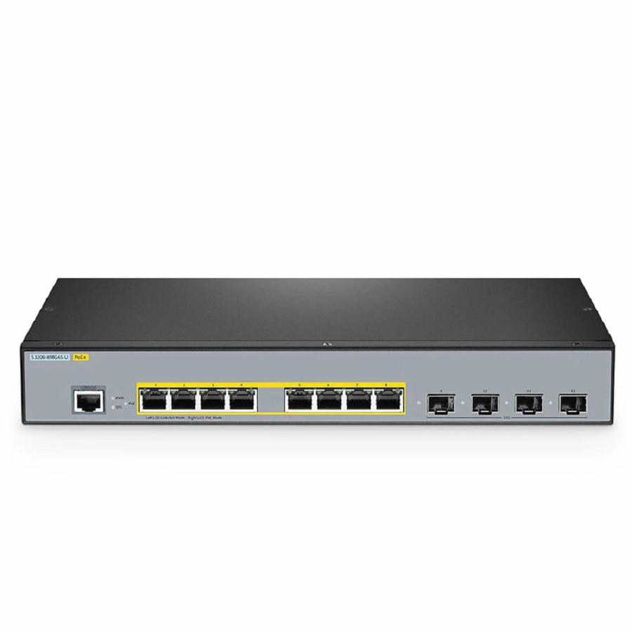 Refurb Squared S3200-8MG4S-U, 8-Port Ethernet L2+ Managed PoE+ Switch, 8 x 100M/1000M/2.5G Multi-Gigabit RJ45, with 4 x 10Gb SFP+ Uplinks