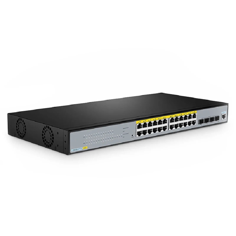 Refurb Squared S2805S-24TF-P, 24-Port Gigabit Ethernet L2 Smart Managed PoE+ Switch, 24 x PoE+ Ports @370W, with 4 x 1Gb SFP Uplinks, Realtek Chip