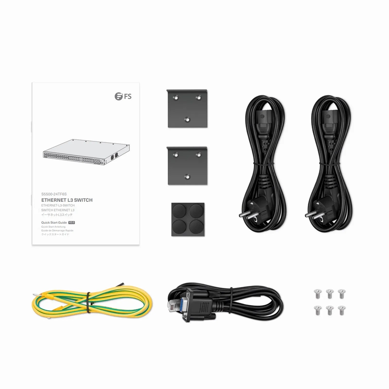 Refurb Squared S5500-24TF6S, 48-Port Gigabit Ethernet L3 Switch, 24 x Gigabit RJ45, 24 x 1Gb SFP, with 6 x 10Gb SFP+ Uplinks, Support Stacking