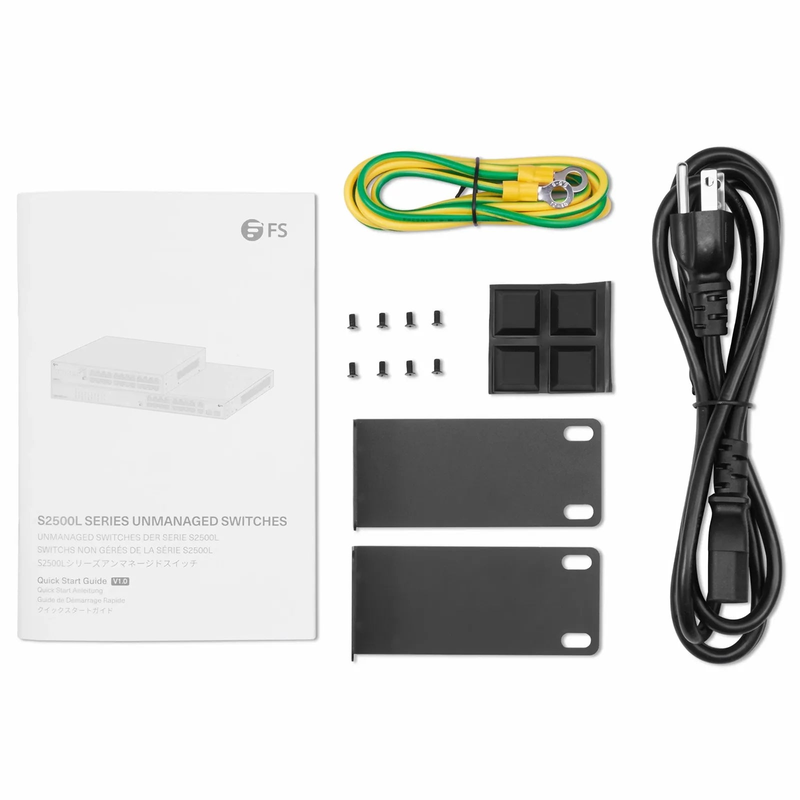 Refurb Squared S2500L-24T, 24-Port Gigabit Ethernet L2 Unmanaged Switch, 24 x 10/100/1000M Gigabit RJ45, Fanless, Desktop/Rackmount