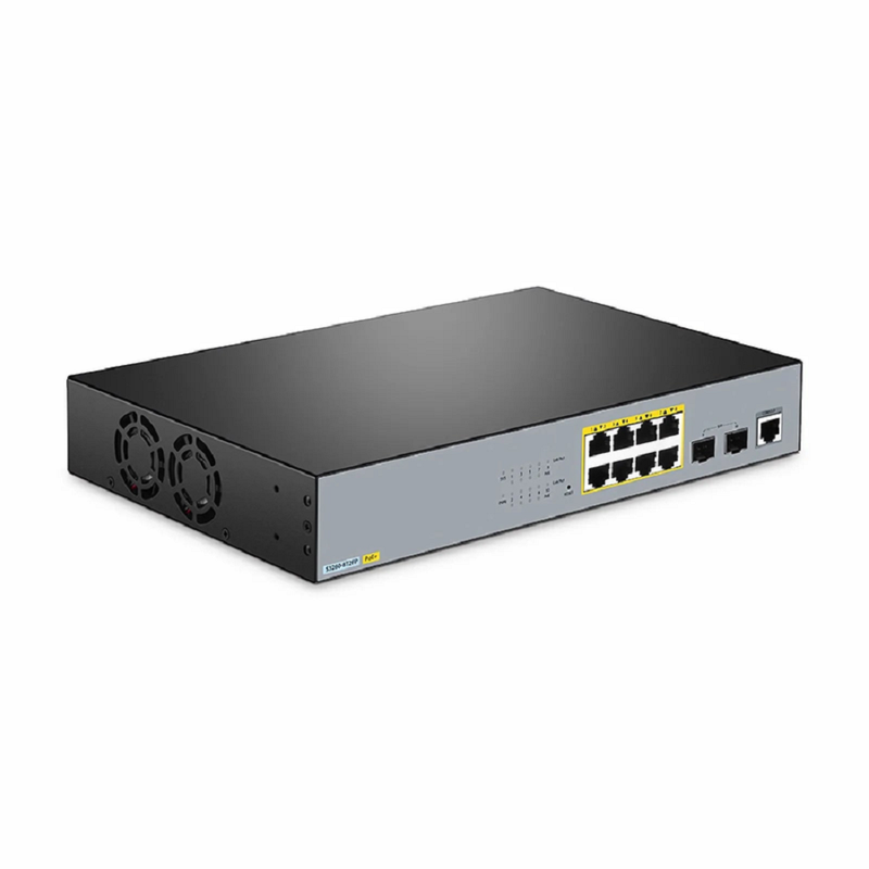 Refurb Squared S3260-8T2FP, 8-Port Gigabit Ethernet L2+ PoE+ Switch, 8 x PoE+ Ports @240W, with 2 x 1Gb SFP Uplinks, Support IEEE 802.3af/at
