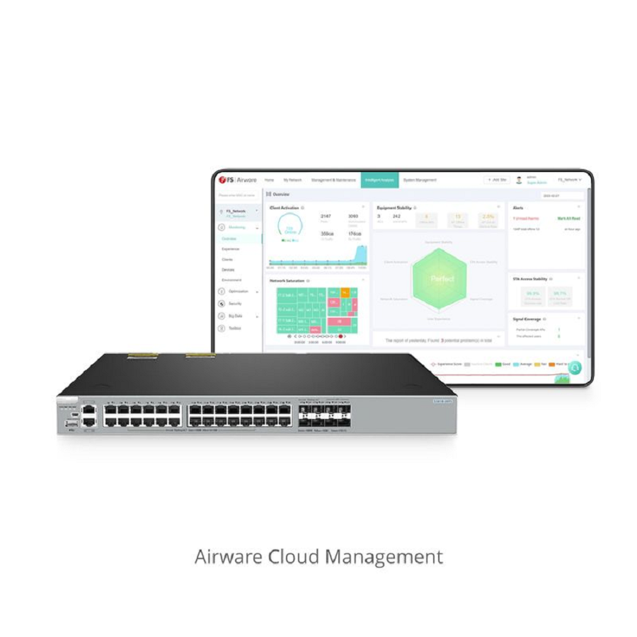 Refurb Squared S5810-28TS, 28-Port Gigabit Ethernet L3 Switch, 24 x Gigabit RJ45, 4 x RJ45/SFP Combo Ports, with 4 x 10Gb SFP+ Uplinks, Stackable Switch, Broadcom Chip