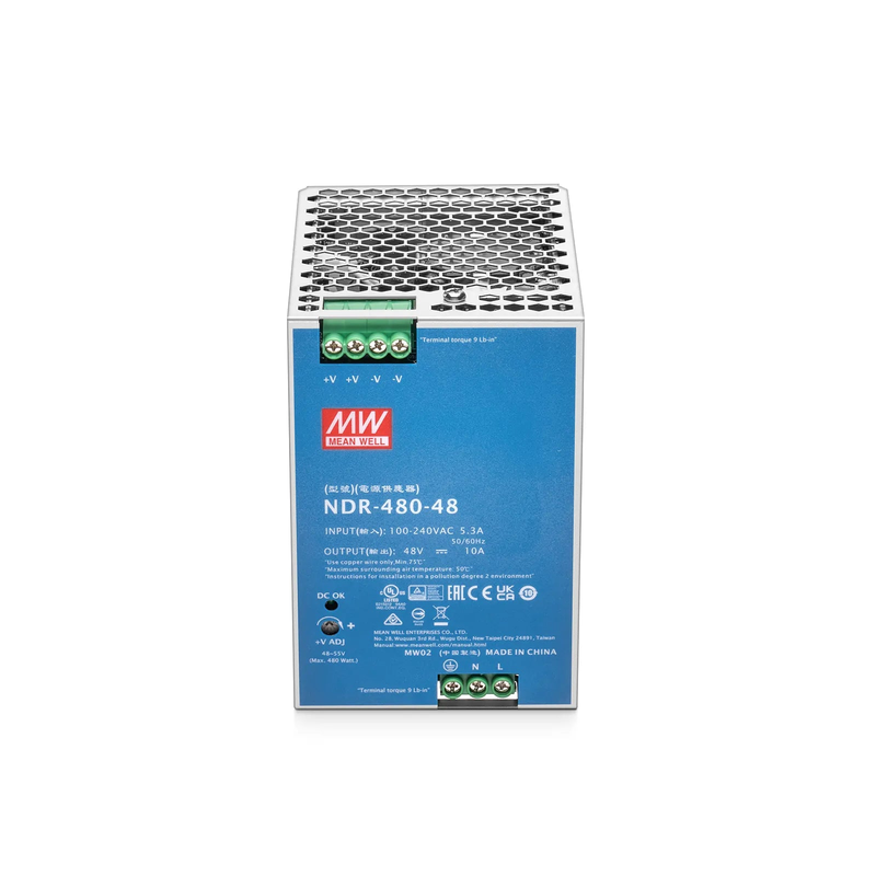 Refurb Squared 480W 48VDC Slim DIN Rail Economical Industrial Power Supply with PFC Function