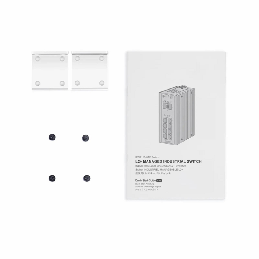 Refurb Squared IES3110-8TF, 8-Port Gigabit Ethernet L2+ Managed Industrial Switch, 8 x 10/100/1000BASE-T, with 2 x 1Gb SFP, -40 to 75A°C Operating Temperature