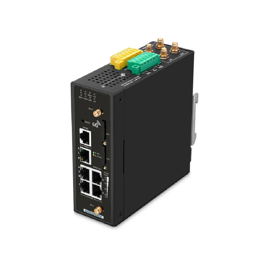 Refurb Squared IWG5100D-5TD, 5-Port Gigabit Ethernet Industrial 5G NR Cellular Wireless Gateway, with 5 x 10/100/1000BASE-T RJ45, 3 LAN Ports, 1 LAN/WAN Port, 1 WAN Port, Support Dual-SIM and IPSec VPN