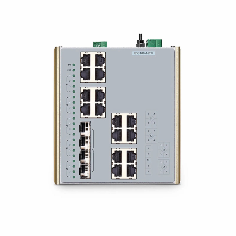Refurb Squared IES3100-16TM, 16-Port Gigabit Ethernet L2 Managed Industrial Switch, 16 x 10/100/1000BASE-T, with 4 x 1/2.5Gb SFP, -40 to 85A°C Operating Temperature