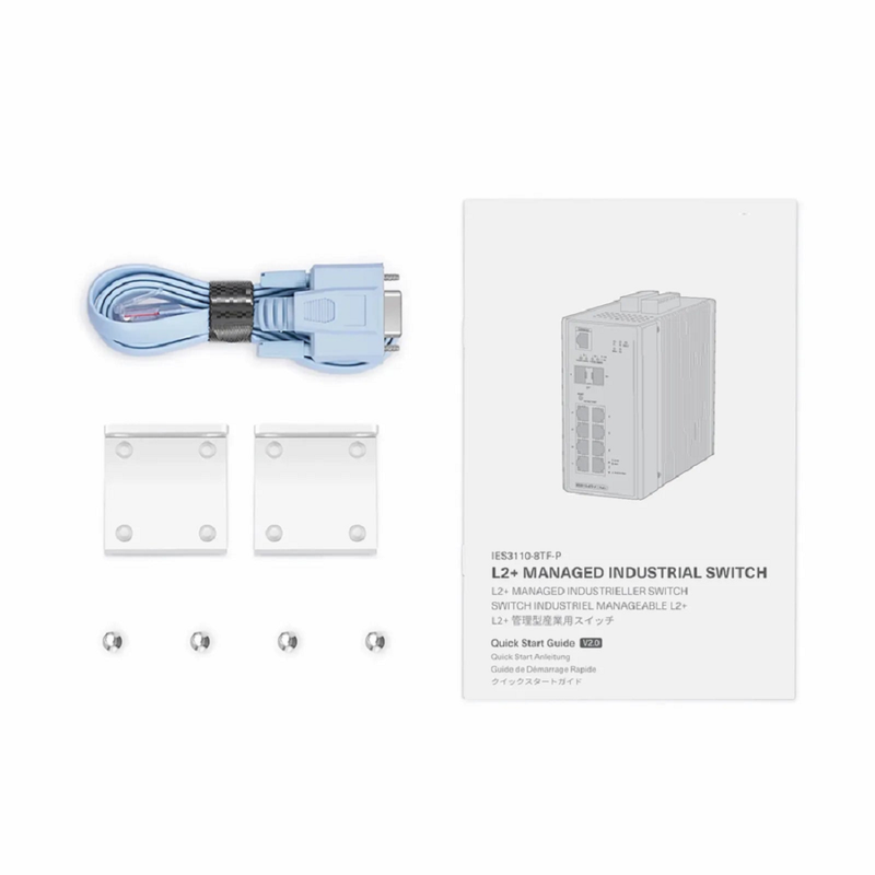 Refurb Squared IES3110-8TF-P, 8-Port Gigabit Ethernet L2+ Managed Industrial PoE+ Switch, 8 x PoE+ Ports @240W, with 2 x 1/2.5Gb SFP, -40 to 75A°C Operating Temperature