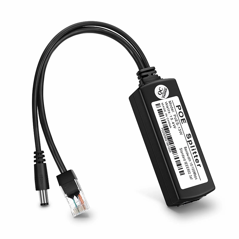 Refurb Squared Single Port 10/100M PoE Splitter Cable with DC 12V Output, 13W