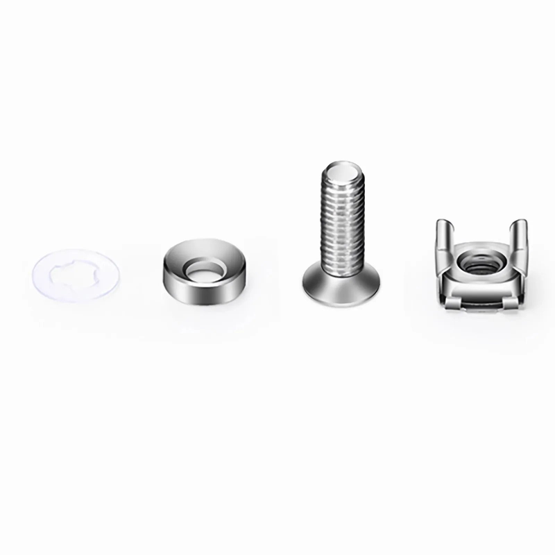 Refurb Squared M6A20mm Screw and Nut, Nickel-plated, Silver, 50pcs/Pack