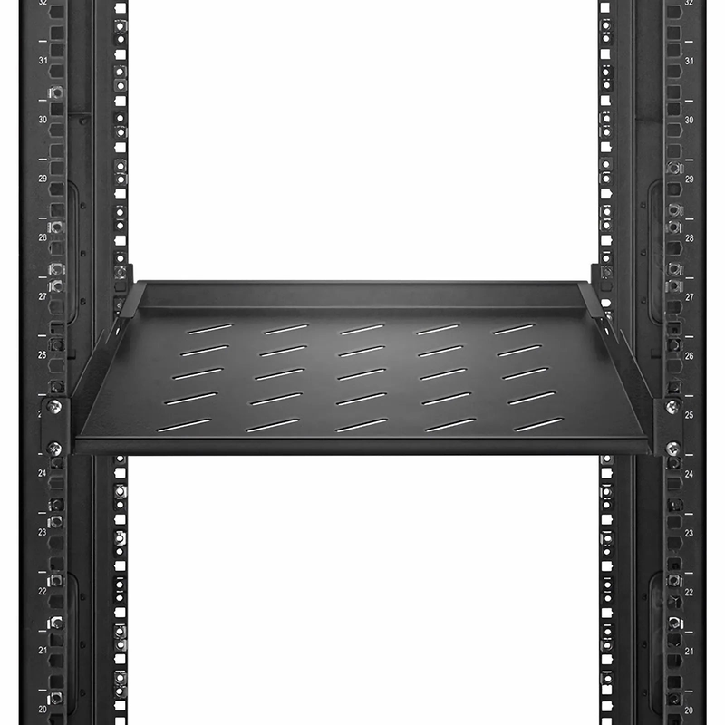Refurb Squared 1U 19'' Vented Cantilever Fixed Shelf, SPCC, 13"(350mm) Deep, 132lbs (60kg) Capacity