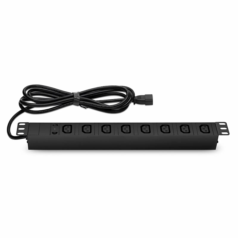 Refurb Squared 1.20kW Single-Phase 10A/120V Basic Rack PDU, 8 x C13 Outlets, IEC320 C14 Plug, 10ft Cord, 1U Rack-Mount
