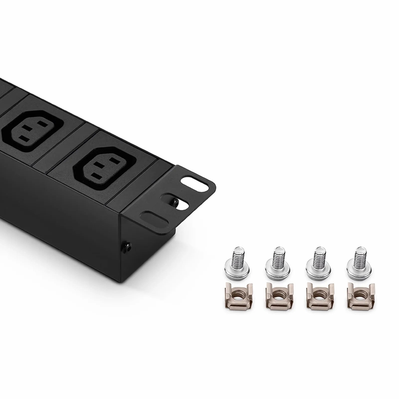 Refurb Squared 1.20kW Single-Phase 10A/120V Basic Rack PDU, 8 x C13 Outlets, IEC320 C14 Plug, 10ft Cord, 1U Rack-Mount