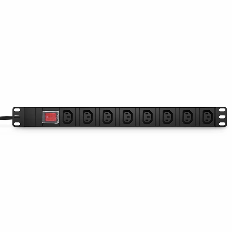 Refurb Squared 1.8kW Single-Phase 16A/250V Basic Rack PDU, 8 x C13 Outlets, CEE7 Plug, 6.6ft Cord, 1U Rack-Mount
