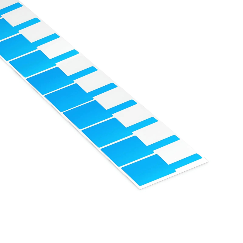 Refurb Squared 1.57in.W x 3.54in.L Printable P-Flag Label, PET, Reel, Blue, 500Labels/Roll