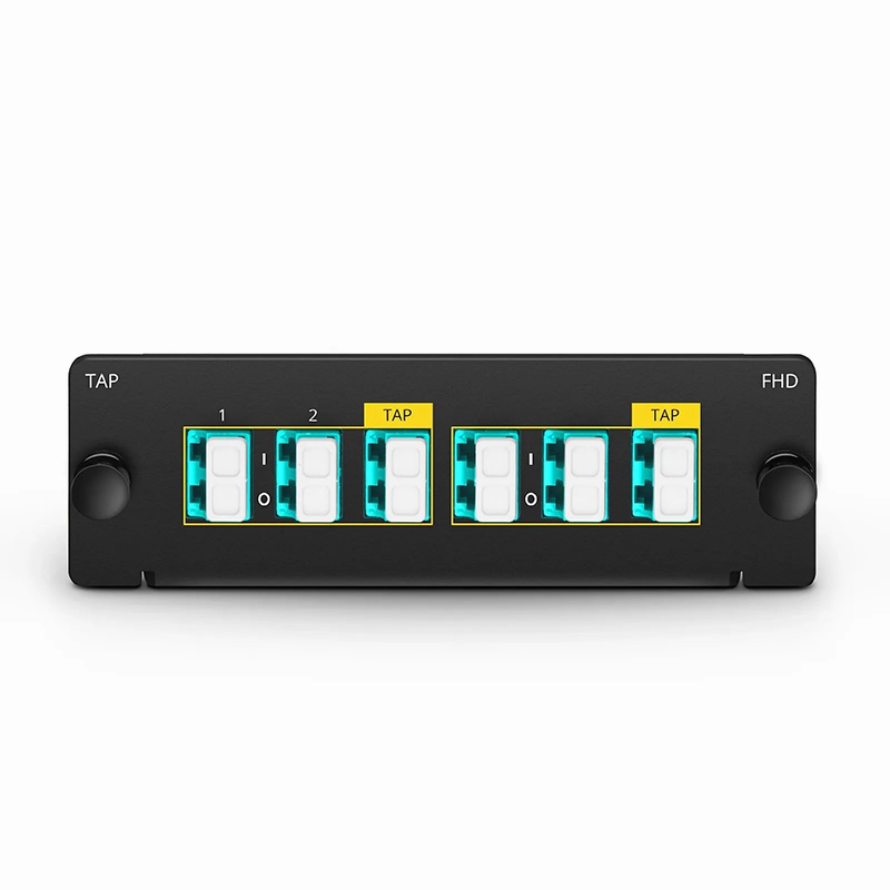 Refurb Squared FHDA LC TAP Cassette, OM4 Multimode, 4 x LC Duplex Live Ports, 2 x LC Duplex TAP Ports, 50/50 Split Ratio (Live/TAP), 1/10/40/100G