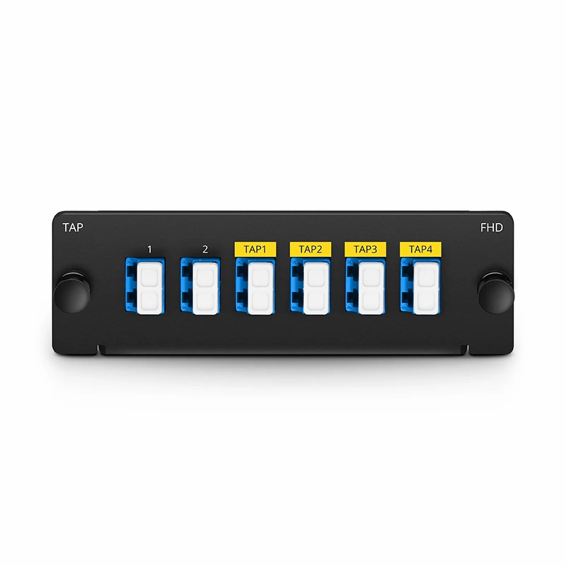 Refurb Squared FHDA Demux LC TAP Cassette, OS2 Single Mode, 2 x LC Duplex Live Ports, 4 x LC Duplex TAP Ports, 50/50 Split Ratio (Live/TAP), 1/10/40/100G