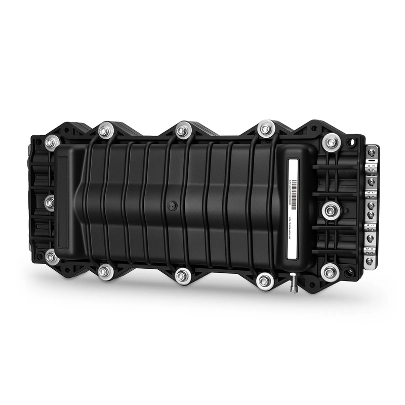 Refurb Squared 144 Fibers 4In-4Out In-Line Fiber Optic Splice Closure, Mechanical Seal, with 1 Pre-installed Fusion Splice Tray