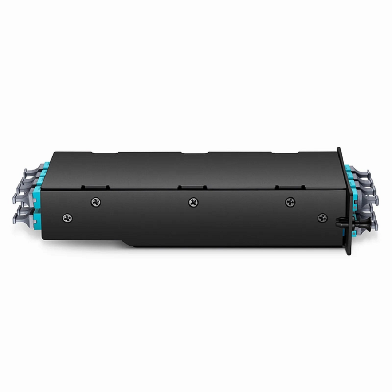 Refurb Squared FHDA 8 x MTP®-8 Mesh Cassette, 64 Fibers OM4 Multimode, Universal, 8 x 8F MTP® to 8 x 8F MTP® (Aqua), 0.35dB Max.