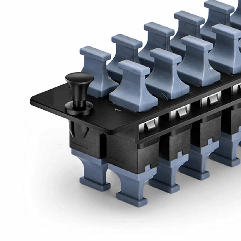 Refurb Squared FHDA Fiber Adapter Panel, OS2/OM3/OM4, 12 x MTP®-8/12/24 Key Up to Key Down (Black) Adapter, Type A