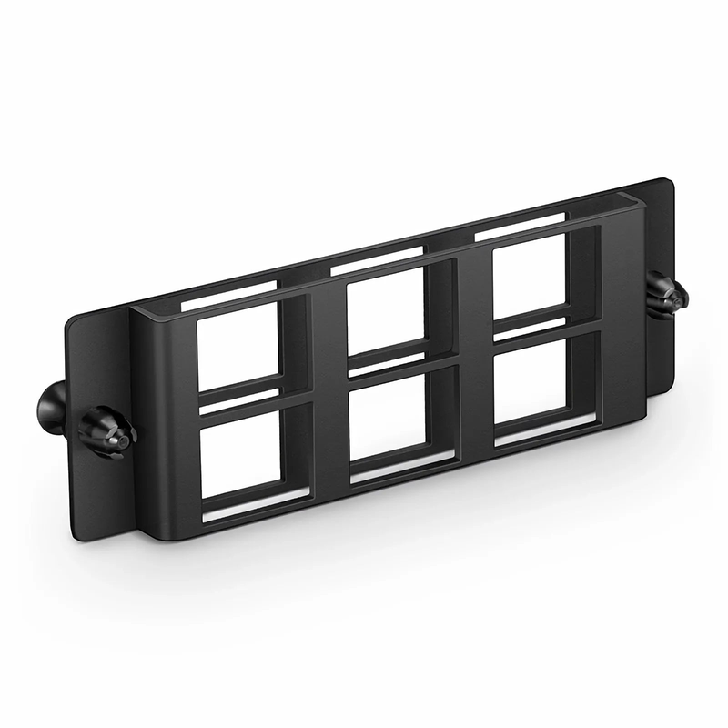 Refurb Squared FHDA 6-Port Multimedia Copper/Fiber Modular Panel with 6 x Plastic Clips