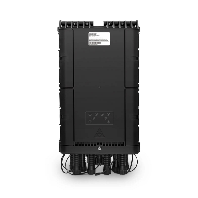 Refurb Squared Fully Pre-Terminated Fiber Distribution Hub Box for Quick ODN, 1 Uncut Port, 2 Branch Ports and 8 SC/APC Hardened Adapters, Mechanical Seal, Supports 1:2/1:4/1:8 Mini Splitters, PP+GF, IP68, Wall/Pole/Aerial Mount, Indoor/Outdoor