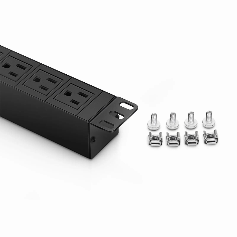 Refurb Squared 1.88kW Single-Phase 15A/125V Basic Rack PDU, 8 x NEMA 5-15R Outlets, NEMA 5-15P Plug, 6.6ft Cord, 1U Rack-Mount