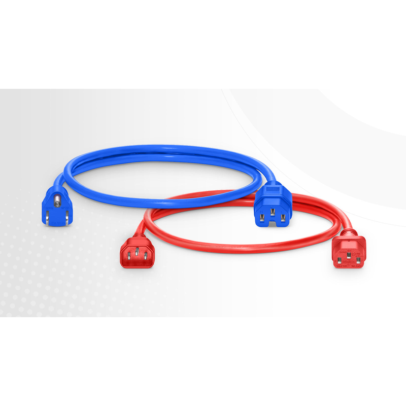 Refurb Squared 3ft (0.9m) IEC60320 C20 to IEC60320 C19 14AWG 250V/16A Power Extension Cord, Black