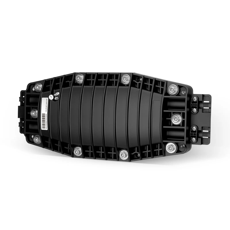 Refurb Squared 48 Fibers 2In-2Out In-Line Fiber Optic Splice Closure, Mechanical Seal, with 1 Pre-installed Fusion Splice Tray