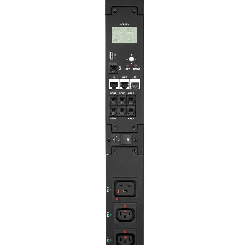 Refurb Squared 23kW 3-Phase 32A/415V Switched Rack PDU, 21 x C13 & 3 x C19 Outlets, IEC309 32A 3P+N+PE Plug, 10ft Cord, 0U Vertical