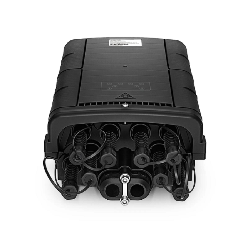 Refurb Squared Universal Pre-Terminated Hub Box for Quick ODN, 1 Uncut Port, 8 SC/APC Adapters, Mechanical Seal, Supports 1:2/1:4/1:8 Mini Splitters, PP+GF, IP65, Wall/Pole/Aerial Mount, Indoor/Outdoor