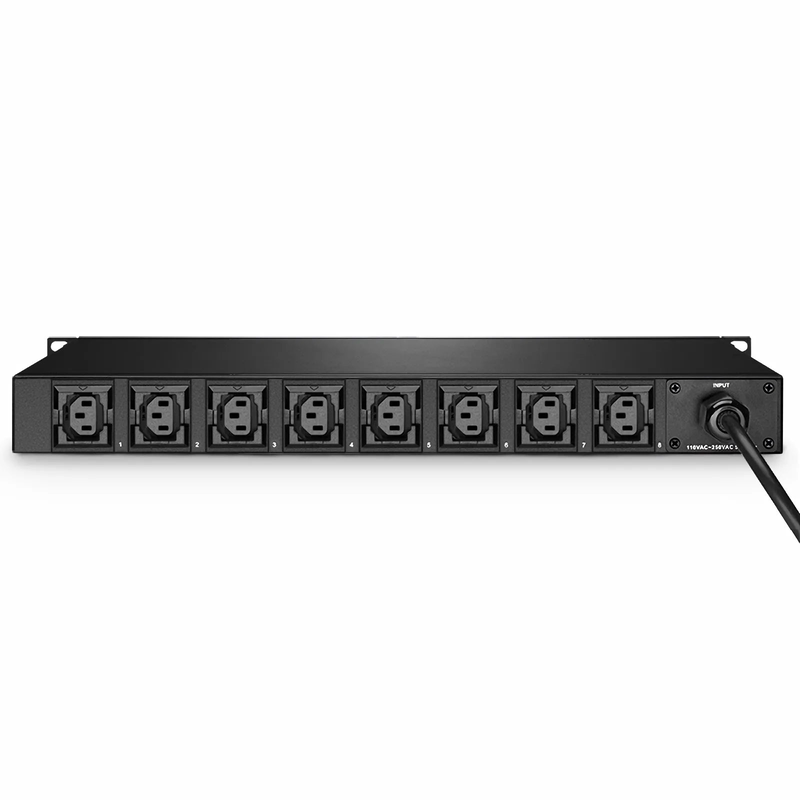 Refurb Squared 1.20kW Single-Phase 10A/120V Monitored Rack PDU, 8 x C13 Outlets, IEC320 C14 Plug, 6.6ft Cord, 1U Rack-Mount