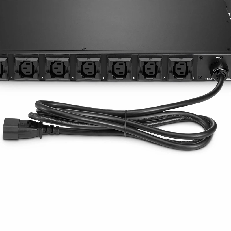 Refurb Squared 1.20kW Single-Phase 10A/120V Monitored Rack PDU, 8 x C13 Outlets, IEC320 C14 Plug, 6.6ft Cord, 1U Rack-Mount