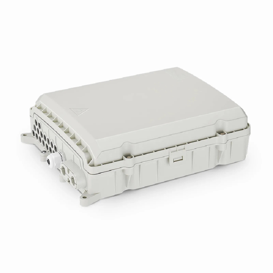 Refurb Squared 16 Fibers Optic Distribution Box, SC/A, Plastic, Wall/Pole Mount, Indoor and Outdoor