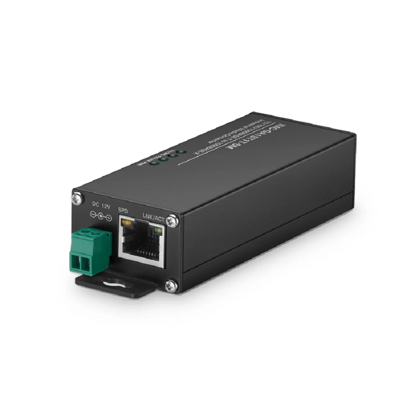 Refurb Squared Mini Industrial Unmanaged 1x 10/100/1000Base-T RJ45 to 1x 1000Base-X Single Mode ST 1310nm 20km Gigabit Ethernet Media Converter, American Plug Standard