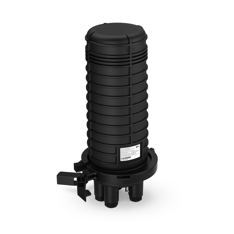 Refurb Squared 144 Fibers Dome Fiber Optic Splice Closure, 1 Oval Port and 4 Round Ports, Mechanical Seal, with 1 Pre-installed Splice Tray