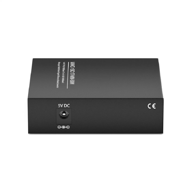 Refurb Squared Managed 1x 10/100/1000Base-T RJ45 to 1x 100/1000Base-X Multimode SC Duplex 850nm 550m Gigabit Ethernet Media Converter, Slide-in Module, American Plug Standard