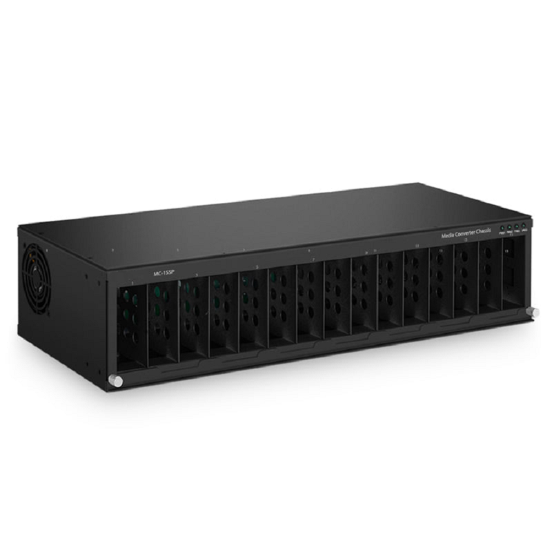 Refurb Squared 15 Slots Media Converter Chassis, 19'' Rack Mount, Single Power AC 100~240V