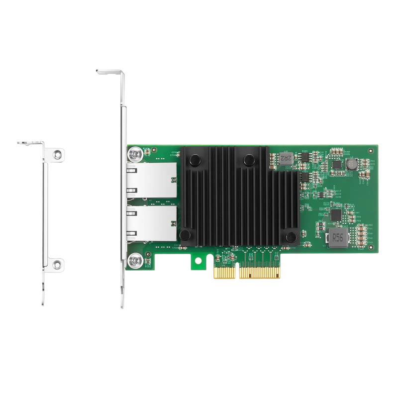 Refurb Squared Intel X550-AT2 Based Ethernet Network Interface Card, 10GBase-T Dual-Port, PCIe 3.0 x 4, Comparable to Intel X550-T2, Full Height&Low Profile