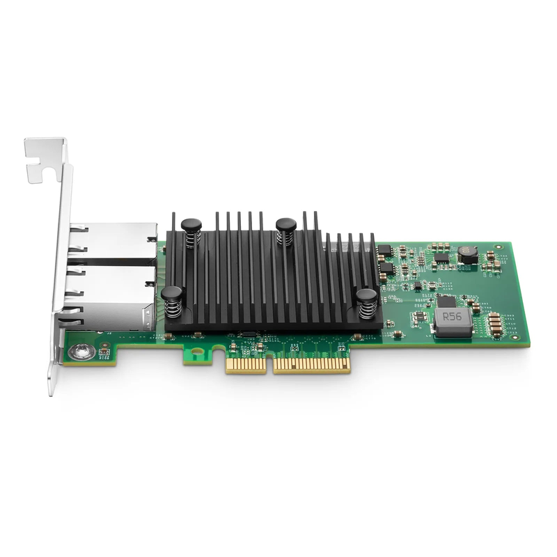 Refurb Squared Intel X550-AT2 Based Ethernet Network Interface Card, 10GBase-T Dual-Port, PCIe 3.0 x 4, Comparable to Intel X550-T2, Full Height&Low Profile