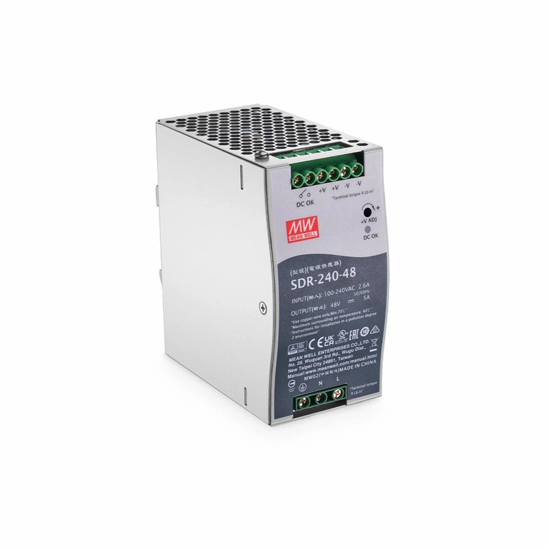 Refurb Squared 240W 48VDC Slim DIN Rail High-Performance Industrial Power Supply with PFC Function