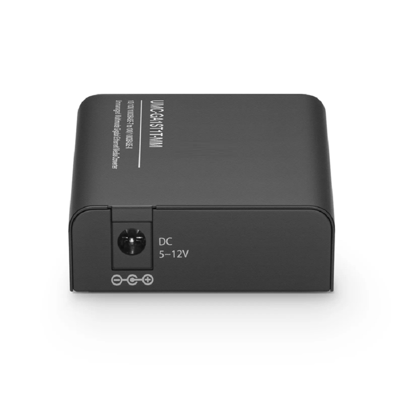Refurb Squared Mini Unmanaged 1x 10/100/1000Base-T RJ45 to 1x 100/1000Base-X Multimode ST 850nm 220/550m Gigabit Ethernet Media Converter, European Plug Standard