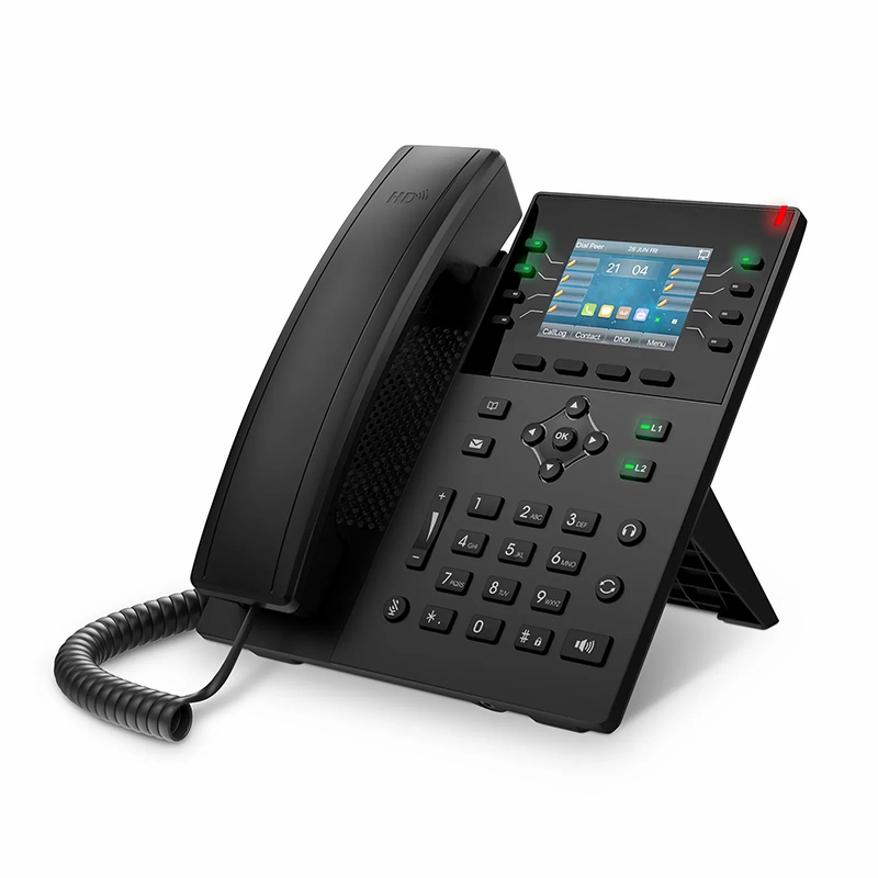 Refurb Squared FIP-5112, VoIP Phone with 2.8-Inch Color LCD, 12 SIP Accounts, USB 2.0, Dual-Port Gigabit Ethernet, PoE