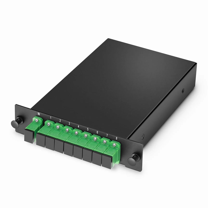 Refurb Squared 1 x 8 PLC Fiber Splitter, Standard LGX Cassette, SC/APC, Singlemode