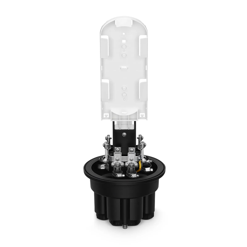 Refurb Squared 144 Fibers Dome Fiber Optic Splice Closure, 1 Oval Port and 4 Round Ports, Mechanical Seal, with 1 Pre-installed Splice Tray