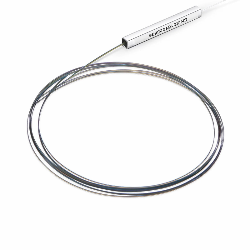 Refurb Squared 1 x 8 PLC Fiber Splitter, Steel Tube, Bare Fiber 250m, No Connector, Singlemode